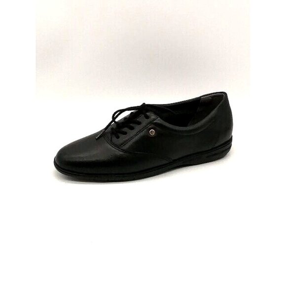 Easy Spirit Womens Oxford Shoe‎ Motion Black Leather Lace Up Anti Gravity 5.5 - Picture 1 of 11
